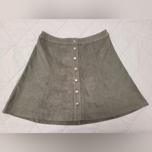 Abercrombie & Fitch Green Suede Mini Skirt